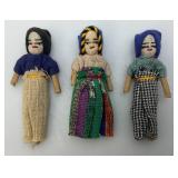 Group Of Vintage Worry Dolls 3 1/2"