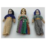 Group Of Vintage Worry Dolls 3 1/2"