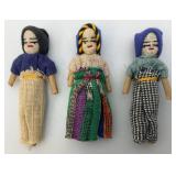 Group Of Vintage Worry Dolls 3 1/2"