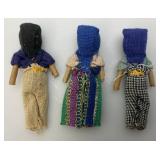Group Of Vintage Worry Dolls 3 1/2"