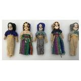 Group Of Vintage Worry Dolls 3 1/2"