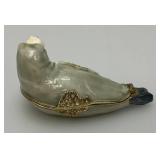 Vintage Enameled Seal Trinket Jar 3"