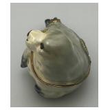 Vintage Enameled Seal Trinket Jar 3"