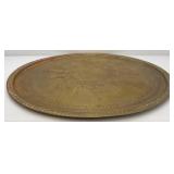 Very Large 30 1/4" Heavy Etched Brass Serving Tray Arabic