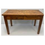 Vintage Primitive Solid Oakl 16" x 20" x 33" Kids Desk With Drawer And Pullout