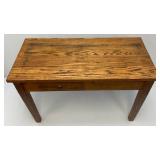 Vintage Primitive Solid Oakl 16" x 20" x 33" Kids Desk With Drawer And Pullout