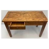 Vintage Primitive Solid Oakl 16" x 20" x 33" Kids Desk With Drawer And Pullout