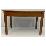 Vintage Primitive Solid Oakl 16" x 20" x 33" Kids Desk With Drawer And Pullout