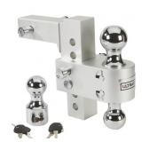 Ultra-Tow 6in. Adjustable Dual-Ball Mount with Third Ball, Aluminum, Class IV, 12,000-Lb. Trailer Weight, 5-5/8in. Drop, 6-1/2in. Rise, Fits 2in. Receivers