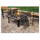 Outdoor Expression 30" Square Slate Fire Pit MSRP $199