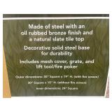 Outdoor Expression 30" Square Slate Fire Pit MSRP $199