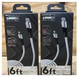 Trend Logic Elite 6ft IPhone to USB-C Cable lot of 2 MSRP $16