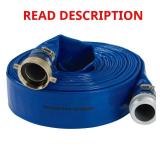 NorthStar Water Pump Discharge Hose, 2in. x 50ft. Max. PSI 80, PVC, Lays Flat, Industrial-Grade Aluminum Couplings (untested) MSRP $80