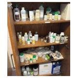cabinet full of various solutions for science projects