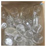 assortment of glass beakers
