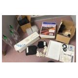 Earth science transparencies, books, fluoride, transfer bottles, bags of prisms