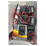 totes of digital multimeter, rocks, trucks and miscellaneous