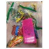 pipe cleaners, beads, bows and paper clips