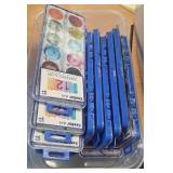 Lot of watercolor paint