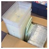 box of small totes with lids