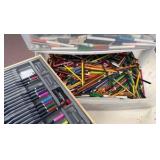 entire drawer of colored pencils