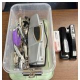 whole punch, staples and stapler