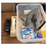 tape dispensers, book ends, white out and felt strips