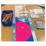 stickers, card stock paper, colored pencils, posterboard