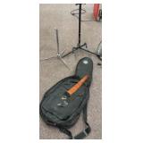 guitar bag and guitar stand