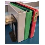 binders and bookshelf