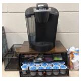 KEURIG with stand, drawer and pods