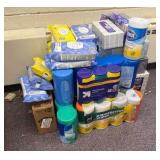 lot of cleaning supplies