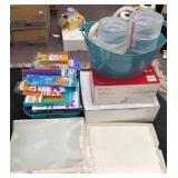 miscellaneous lot of pencils, envelopes, packing tape and laminating paper