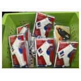 crate of glue guns, 6 brand new and 2 used