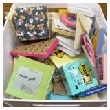Bin of Post It notes