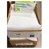 three boxes of envelopes