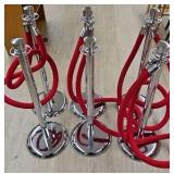 elegant chrome stanchions with velvet ropes