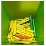 Bin of highlighters