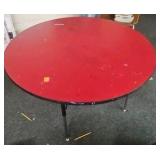 48 inch round red table
