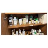cabinet full of various solutions for science projects