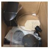 Earth science transparencies, books, fluoride, transfer bottles, bags of prisms