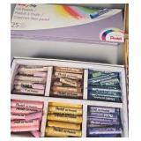 assorted pastels and charcoal