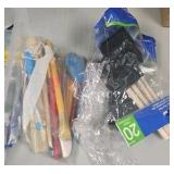 paints, paint trays and paint brushes