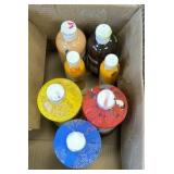 tote of almost full acrylic paints