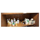 cabinet full of various solutions for science projects