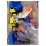 totes of digital multimeter, rocks, trucks and miscellaneous