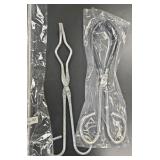 tote of tweezers and crucible tongs