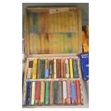 assorted pastels and charcoal