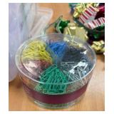 pipe cleaners, beads, bows and paper clips