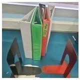 binders and bookshelf